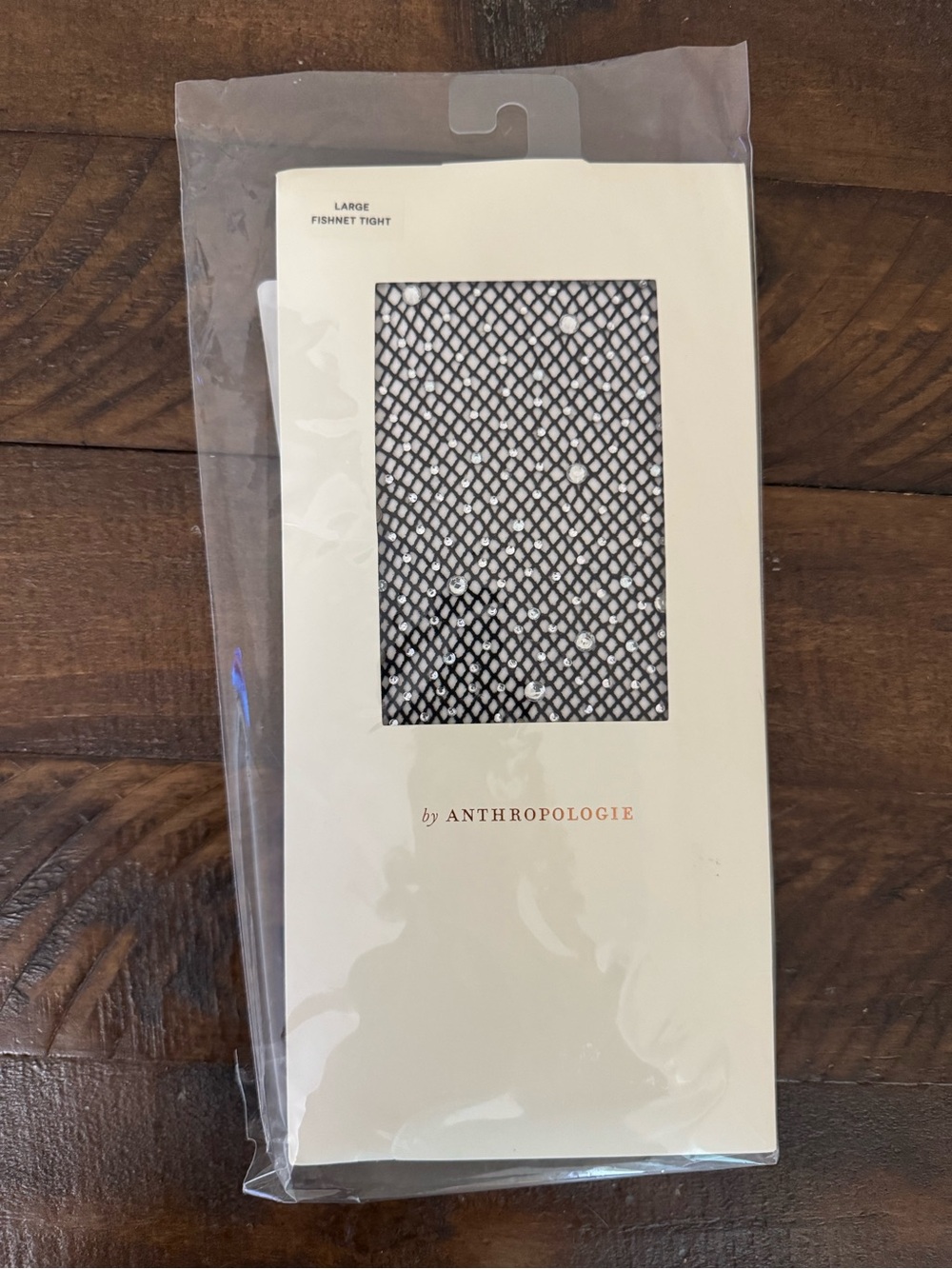 Anthropologie Black Fishnet Pattern Tights with Crystal Gemstones